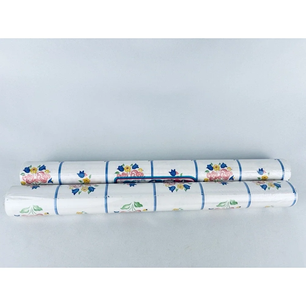 Vintage 90s Con-Tact Brand Contact Floral  Shelf Liner - Lot Of 2 Rubbermaid